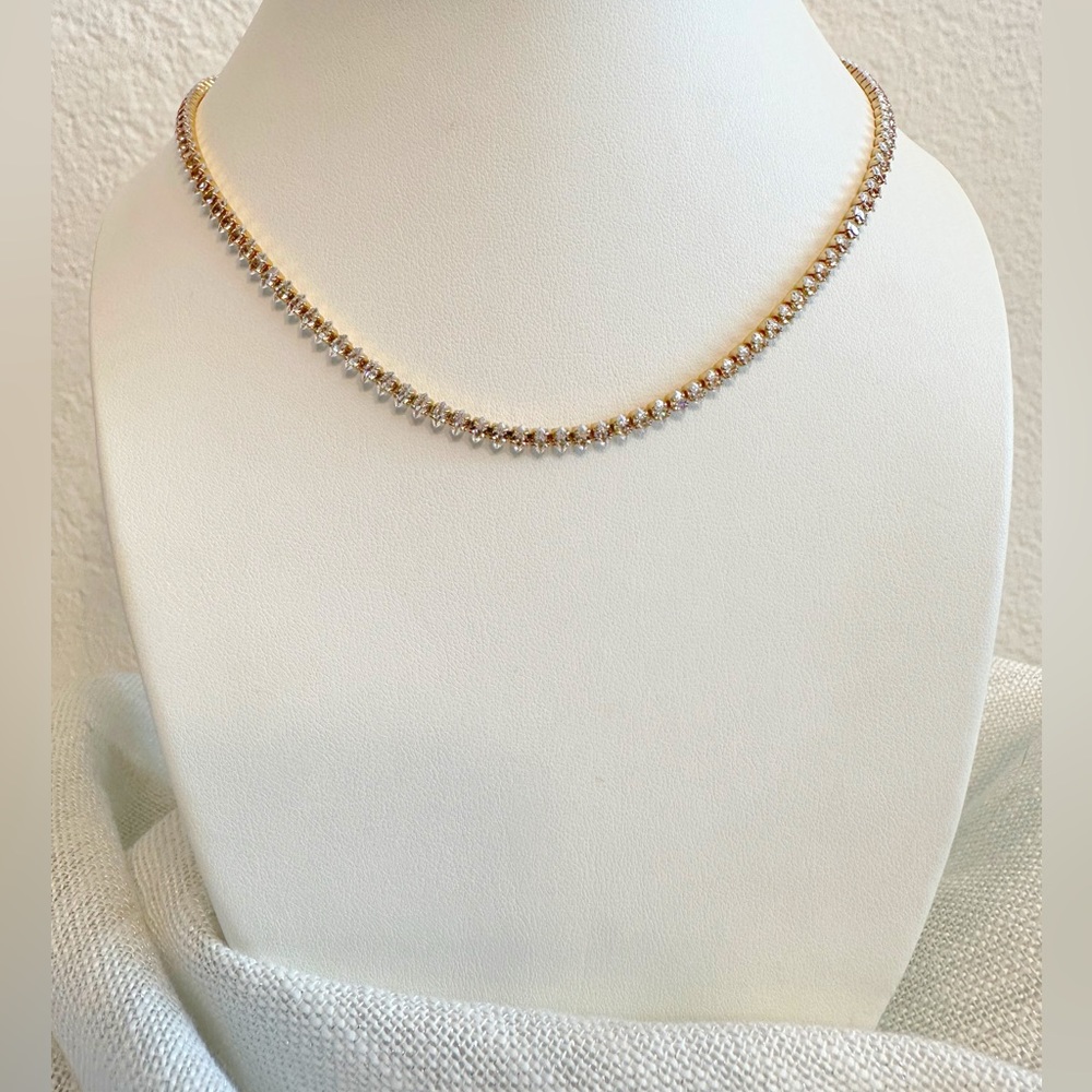 Petite Marquise Tennis Necklace 18K Yellow Gold Plated